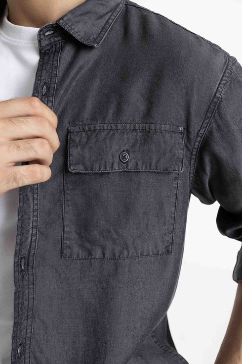 Charcoal Grey Denim Shirt